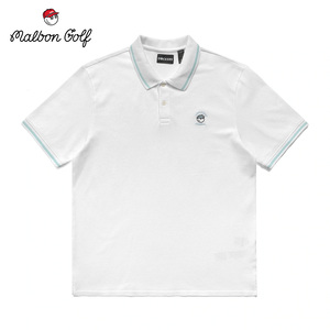 말본골프 도커스 말본 피케 흰색 남성폴로 티셔츠 Dockers x Malbon Pique Polo